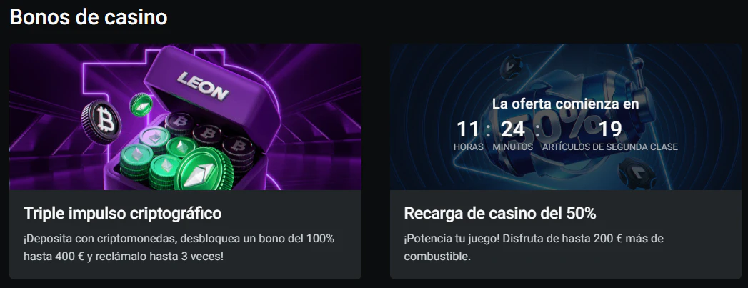 Leon Casino bonos de bienvenida para casino y apuestas deportivas