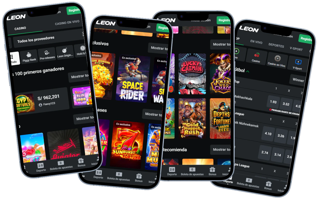Leon Casino versión móvil con juegos y apuestas deportivas